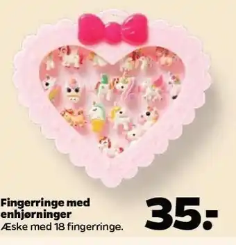 Netto Fingerringe med enhjørninger tilbud