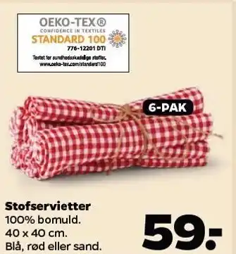 Netto Stofservietter 6-pak tilbud