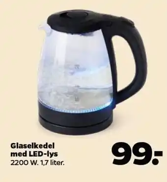Netto Glaselkedel med LED-lys tilbud