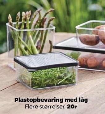 Plastopbevaring med låg