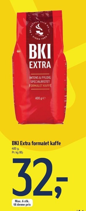 Føtex BKI Extra formalet kaffe tilbud
