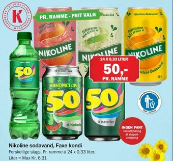 Købmandsgården Nikoline sodavand, Faxe kondi tilbud