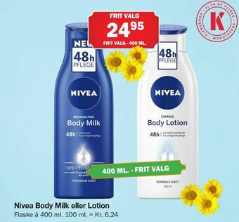 Købmandsgården Nivea Body Milk eller Lotion tilbud