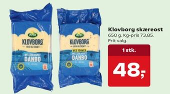 Klovborg skæreost danbo mellemlagret 45+