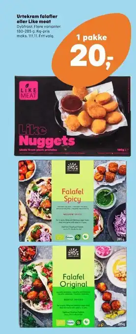 Kvickly Urtekram falafel tilbud