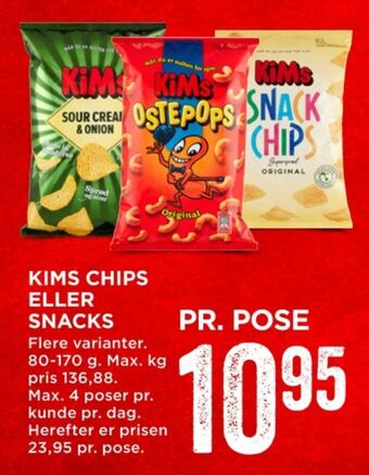 MENY Kims chips tilbud
