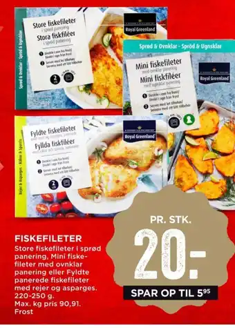 MENY Royal greenland fiskefilet fyldt tilbud