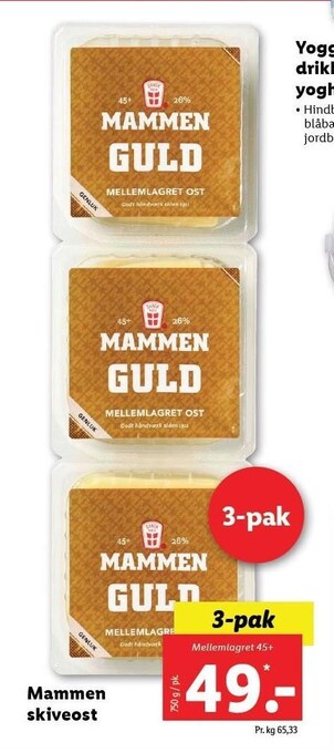 Lidl Mammen skiveost tilbud