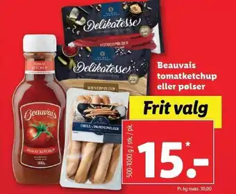 Beauvais tomatketchup eller pølser