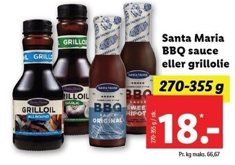 Lidl Santa Maria BBQ sauce eller grillolie tilbud