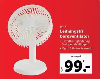 Ledningsfri bordventilator
