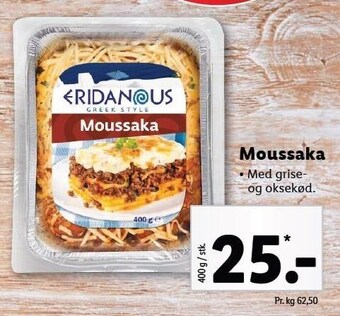 Lidl Moussaka tilbud