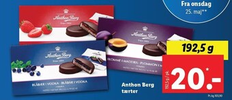 Lidl Anthon Berg tærter tilbud