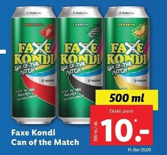 Lidl Faxe Kondi can of the match tilbud