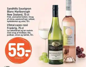 REMA 1000 Sandhills Sauvignon Blanc Marlborough New Zealand, 75cl tilbud