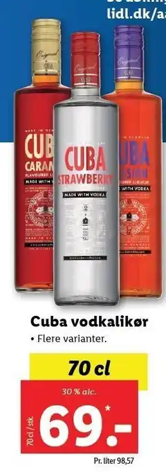 Lidl Cuba vodkalikør 70cl tilbud