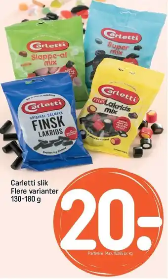 REMA 1000 Carletti slik - Flere varianter tilbud
