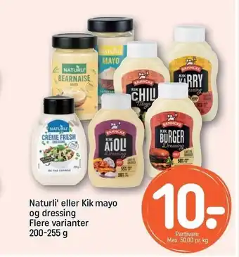 REMA 1000 Naturli´ eller Kik mayo og dressing - Flere varianter tilbud