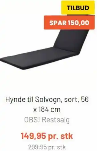 Silvan Hynde til Solvogn, Sort 56 x 184 cm tilbud