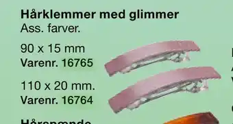 Hårklemmer med glimmer