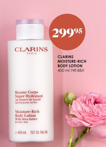 Matas Clarins moisture-rich body lotion tilbud