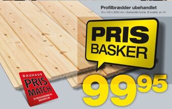 Bauhaus Profilbrædder ubehandlet tilbud