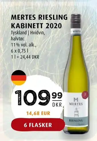 Scandinavian Park Mertes riesling kabinett 2020 tilbud