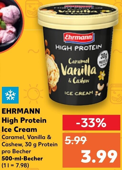 Ehrmann High Protein Ice Cream 500 ml tilbud hos Kaufland