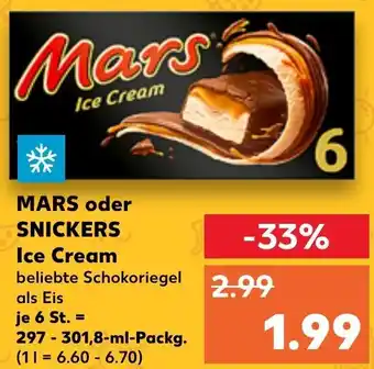 Kaufland Mars oder Snickers Ice Cream 297-301,8 ml tilbud