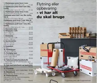 Flytning eller opbevaring
