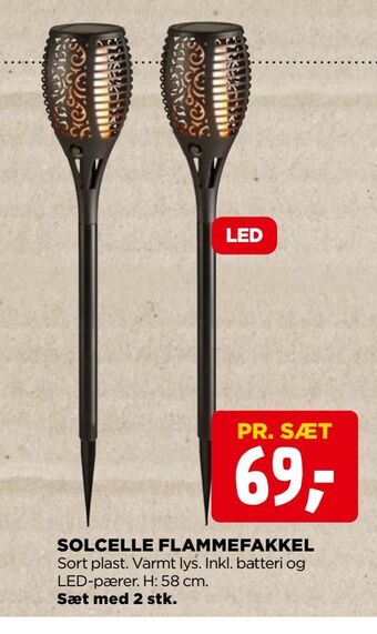 jem & fix Solcelle flammefakkel tilbud