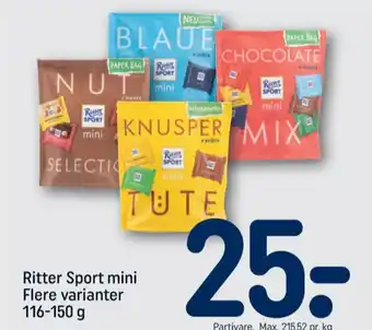 REMA 1000 Ritter sport chokoladeplade tilbud