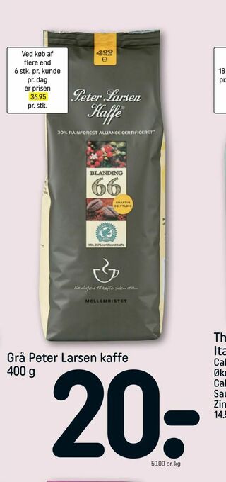 REMA 1000 Grå Peter Larsen kaffe tilbud