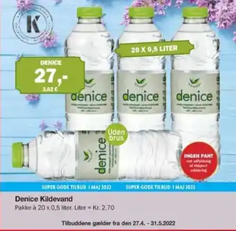 Købmandsgården Denice Kildevand 20 x 0.5 Liter tilbud