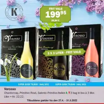 Købmandsgården Verosso 3 x 3 Liter tilbud