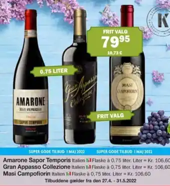 Amarone Sapor Temporis, Gran Appasso Collezione, Masi Campofiorin 0,75 Liter