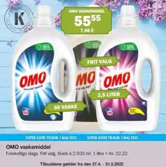 OMO Vaskemiddel 2,5 Liter