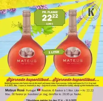Købmandsgården Mateus Rosé 1 Liter tilbud