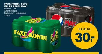 Faxe kondi, pepsi eller pepsi max
