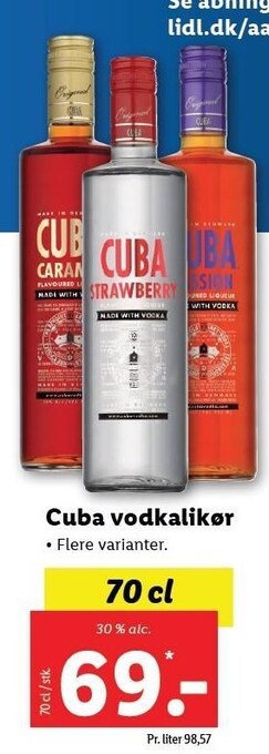 Lidl Cuba vodkalikør tilbud