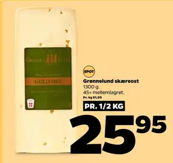 Netto Grønnelund skæreost guld tilbud