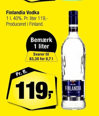 Calle Finlandia Vodka tilbud