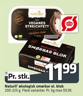Fleggaard Naturli' økologisk smørbar el. blok tilbud