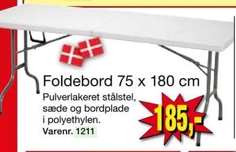 Harald Nyborg Foldebord 75 x 180 cm tilbud