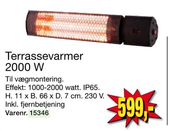 Terrassevarmer 2000 W