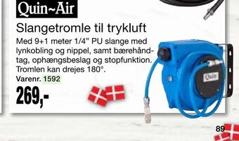 Slangetromle til trykluft
