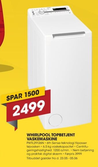 Punkt1 Whirlpool vaskemaskine tilbud
