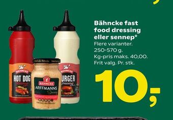 Coop 365 Bähncke fast food dressing eller sennep tilbud