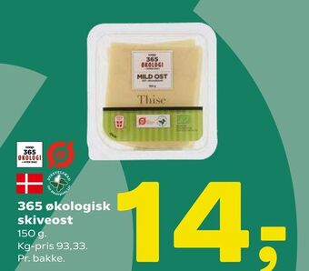 Coop 365 365 økologisk skiveost tilbud