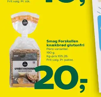 Coop 365 Smag Forskellen knækbrød glutenfri tilbud